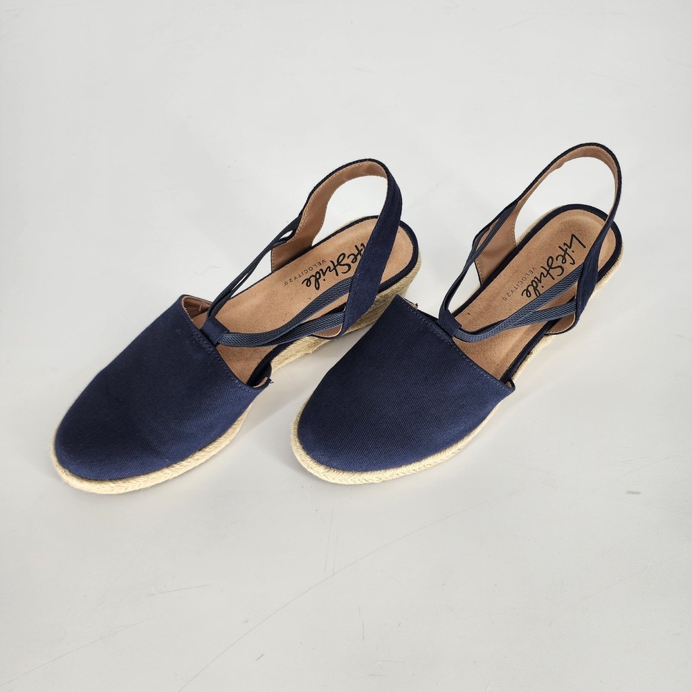 Lifestride Katrina 2 Espadrille Wedge Sandals Size 10 Minimalist Garden Party